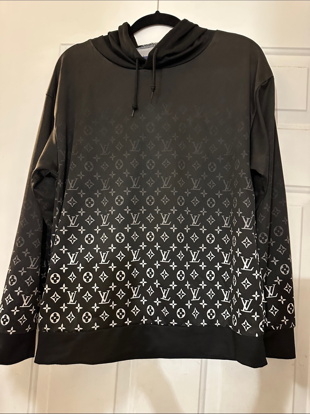 Louis Vuitton Black to Gray Gradient Monogram Crewneck